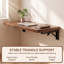 Bureau mural pliable en noyer, table flottante gain de place avec étagères, bureau mural multifonctionnel pour chambre, bureau à domicile et petits espaces