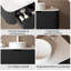 Meuble-lavabo flottant 30 po avec lavabo et lavabo en céramique ultra-mince, pré-assemblé, noir brillant
