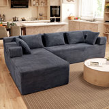 105"Cloud Modular Sectional Sofa Couch with L-Shape Chaise,Modern Minimalist Upholstered Couches for Living Room Bedroom,Deep Seat Corner Couch,No Assembly Required