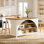 Îlot de cuisine avec 3 tablettes de rangement, table de bar 55 po