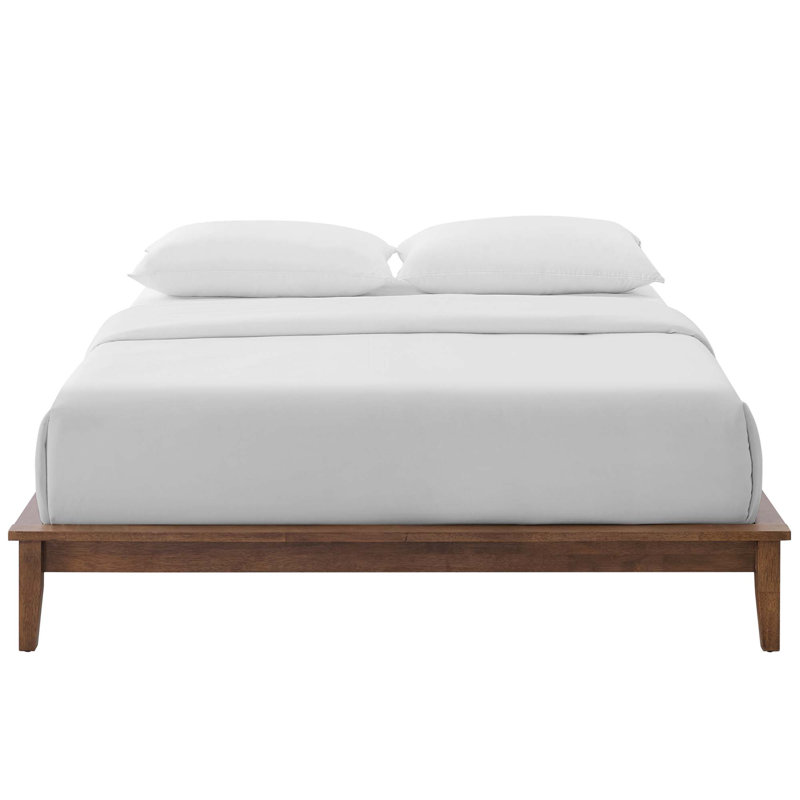 Modway Lodge Wood Platform Bed Frame, Walnut, King