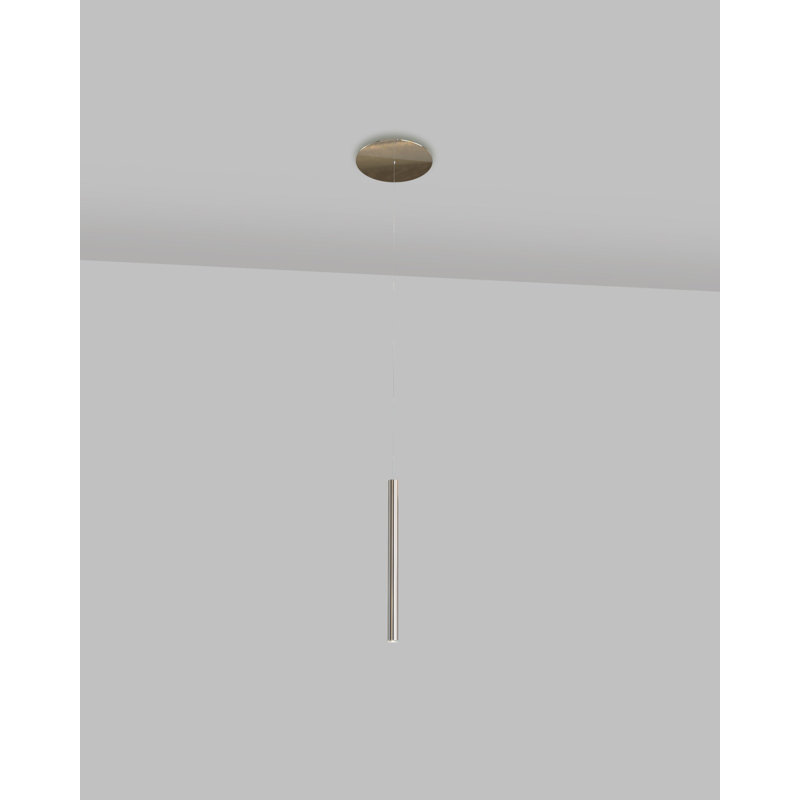 Lungo Pendant, 1"W x 15.5"H, Chrome