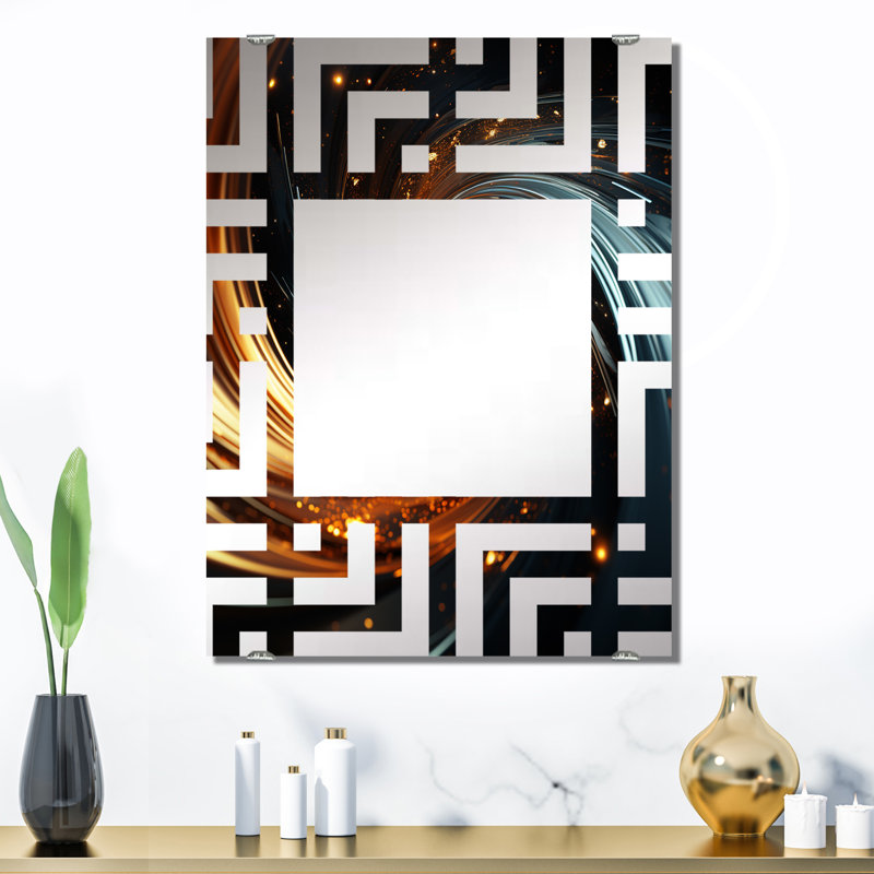 Mickles - Miroirs muraux à spirales abstraites, 32 po x 24 po