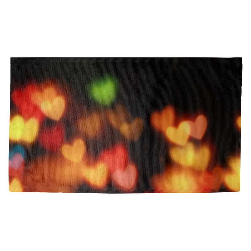 Paillasson d’intérieur dobby à lumières cardiaques Kentwood, Rectangulaire 2 pi 1,5 po x 3 pi 4 po