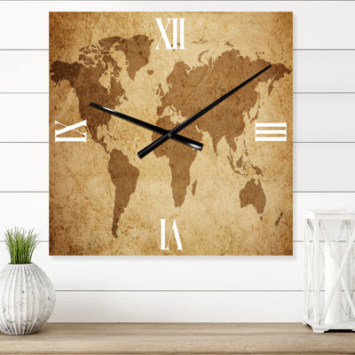Ancient Map of the World V - Vintage Wall Clock