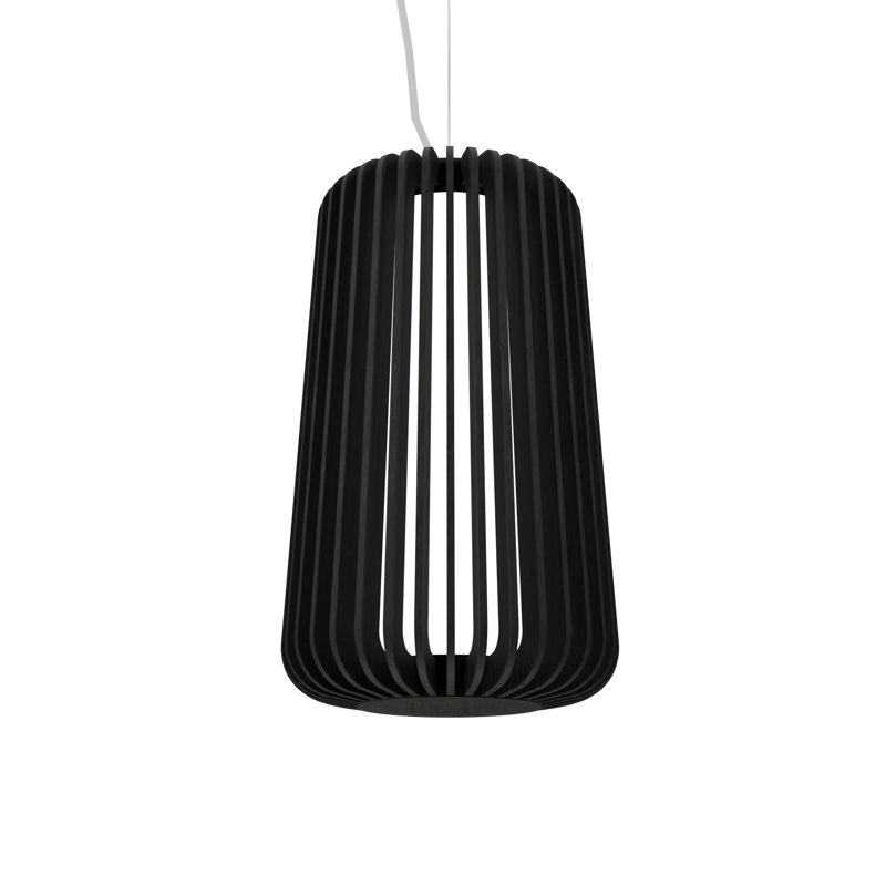 Stecche Di Legno 1 - Light Pendant, 12.68" H x 7.8" W x 7.8" D, Charcoal