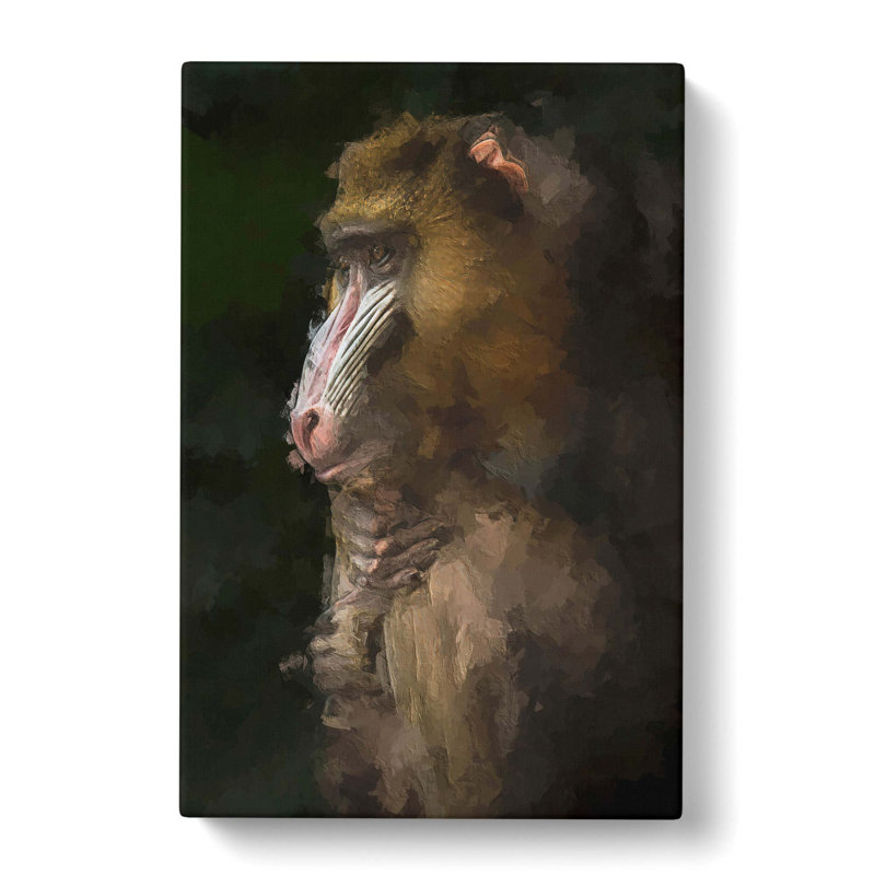Mandrill Monkey In Abstract - Wrapped Canvas, 60cm H x 40cm W x 3cm D