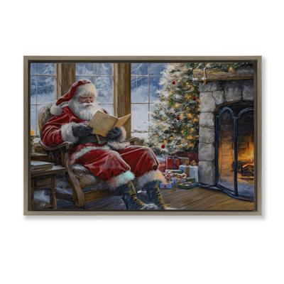 Père Noël lisant par Fire Canvas par Imagine It Images