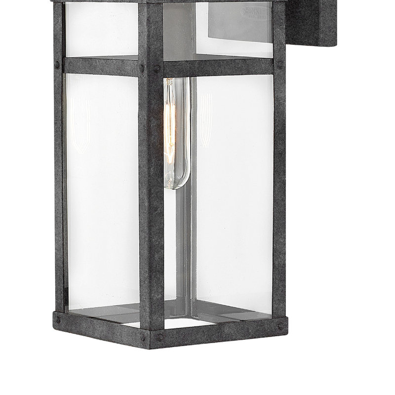 Porter Outdoor Wall Lantern, Aged Zinc, 18.5" H x 6" W x 7.5" D