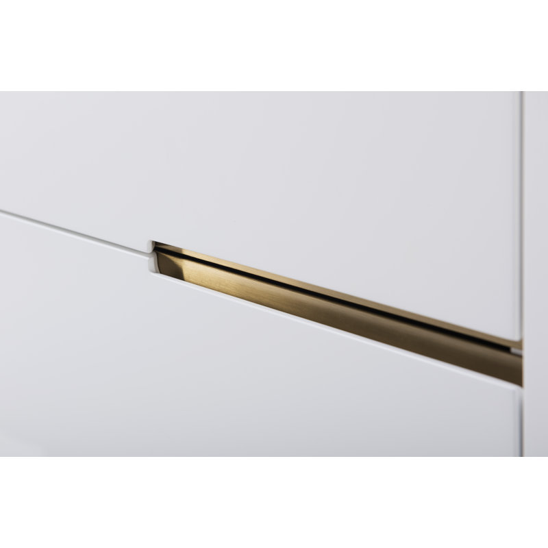 Nicholls 220cm Sideboard, White/Gold