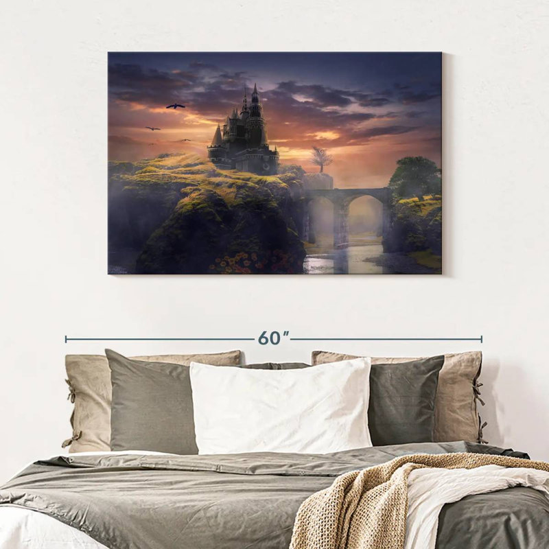 Paysage de château Lilie Fantasy, H 32 po x l 48 po