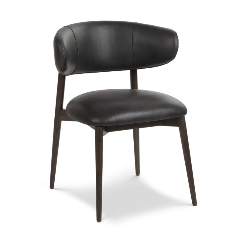 Chaise en cuir véritable Talon, Noir clair