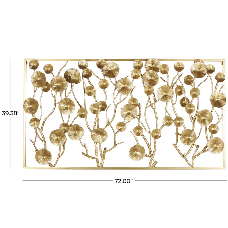Metal Dimensional Floral Gold Wall Decor