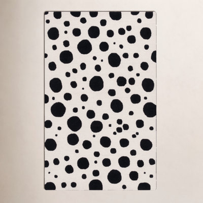 Camey Ivory Black Hand-Tufted Rug
