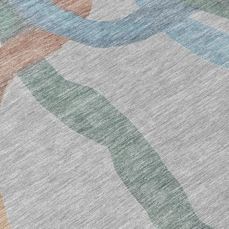 Machine Washable Indoor/Outdoor Chantille ACN2394 Abstract Rug, Rectangle 1'8" x 2'6"