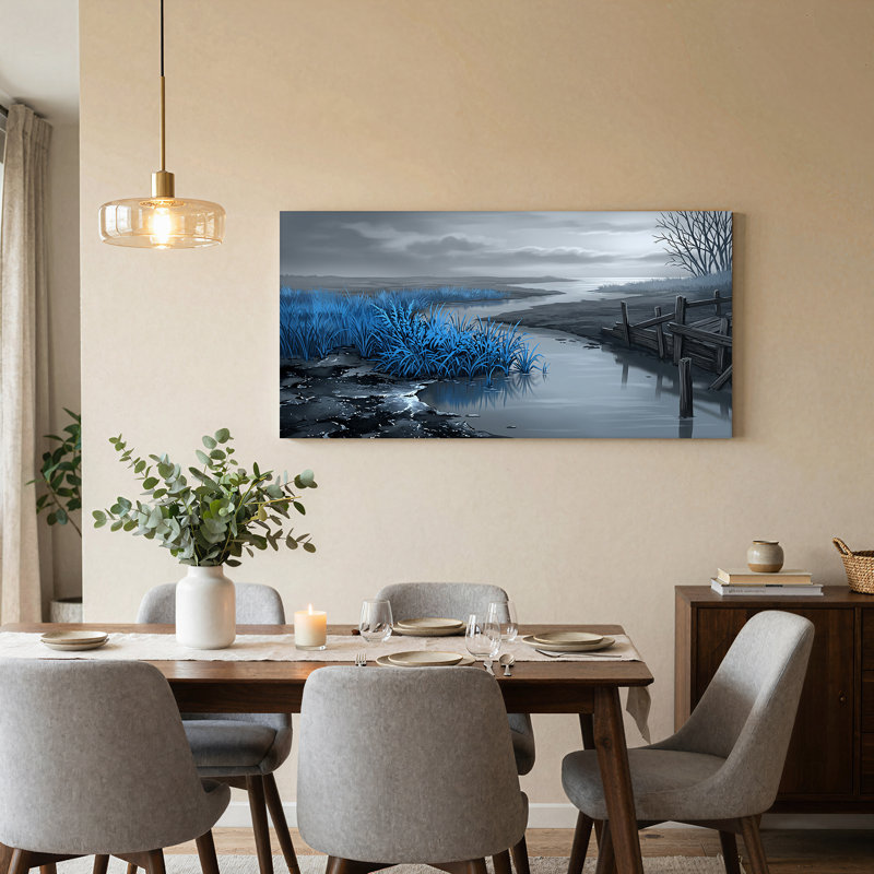 Art mural sur toile Blue River, L 40 po x H 20 po