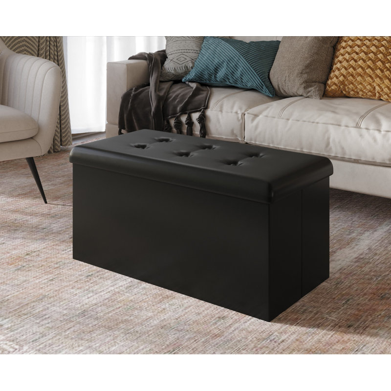 Millett Upholstered Storage Bench, Glory Black