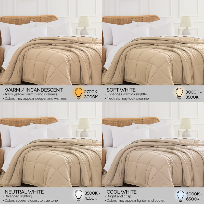 Southshore Fine Linens Vilano Down Alternative Comforter, 240 GSM Double-Brushed Microfiber Oversized All-Season Comforter with Box Stitching, Piped Edges and Corner Tabs, Twin/Twin XL, Soft Sand