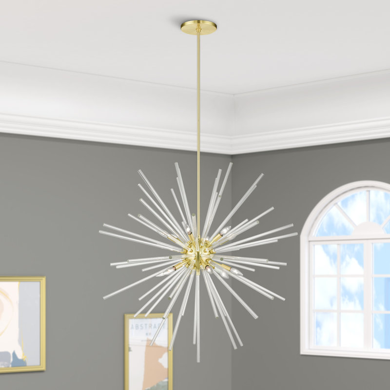 Kahmora Dimmable Sphere Chandelier, Satin Brass, 12