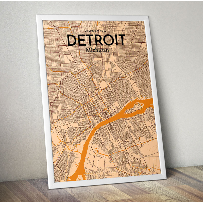 Detroit - No Frame Print, 70cm H x 50cm W x 0.13cm D