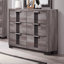 Meuble de chambre à coucher 1 tiroir contemporain à six tiroirs avec boutons en métal et finition brune
