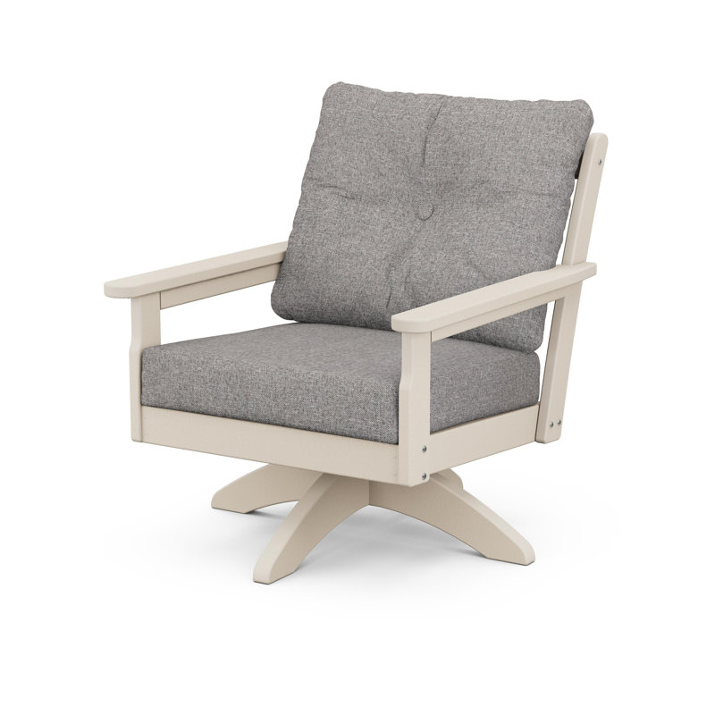 Chaise pivotante à assise profonde Lakeside Vineyard, Brume grise, Sable