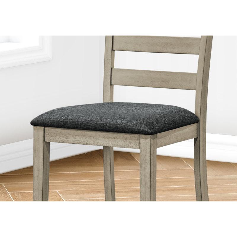 2 chaises de salle à manger, comptoir de 42 po de hauteur, revêtues de tissu noir, fabrication en bois massif, style transitionnel pour 2 pièces gracieuses, cuisine et pieds