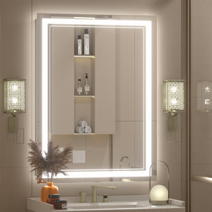 Aevar Super Bright 192 LEDs/m Front-lited Anti-Fog Bathroom/Vanity Mirror with Tempered Glass & ETL
