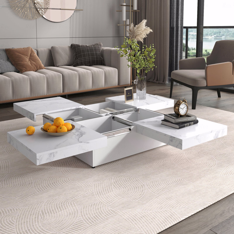 Table basse en placage de marbre