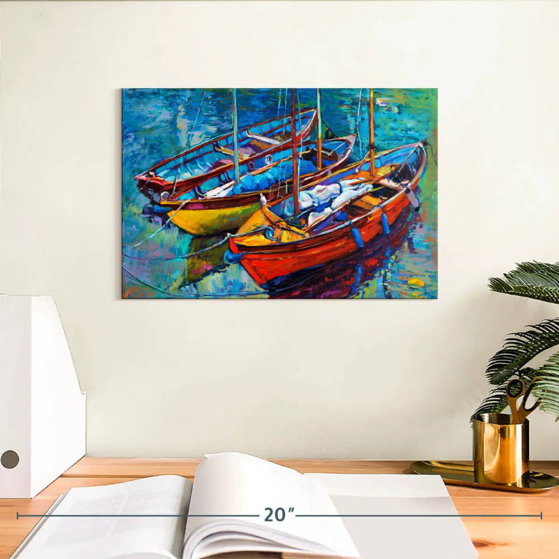 Mehar Vivid Sea Boats, 8" H x 12" W