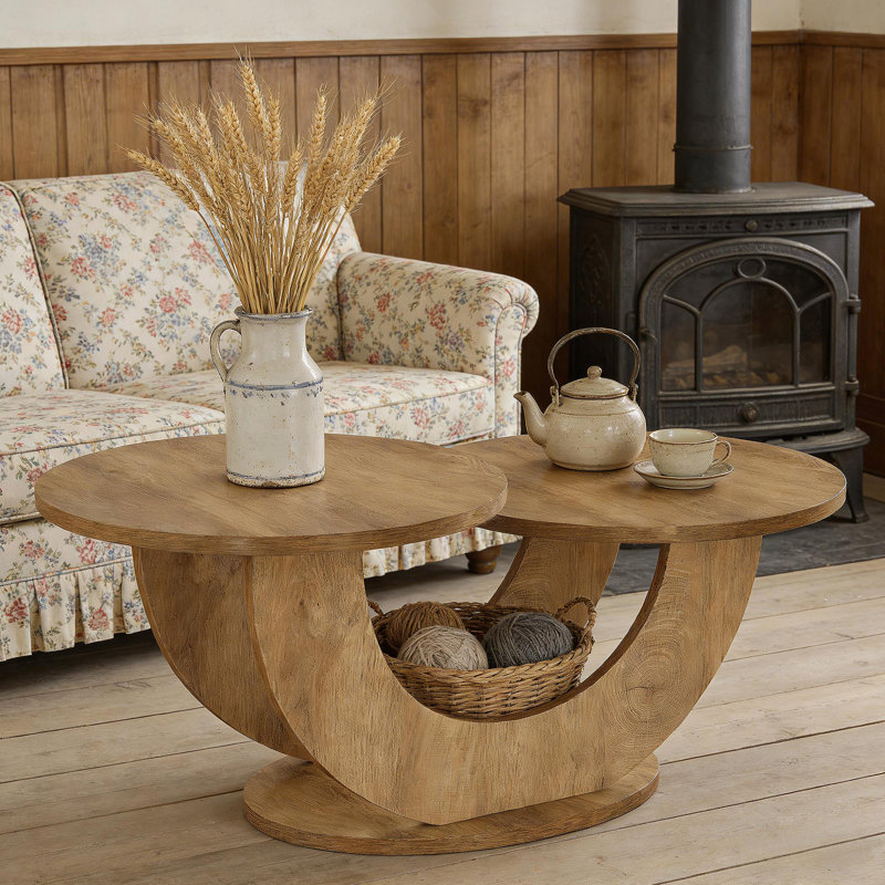Table d'appoint centrale, table basse, table basse à 2 niveaux