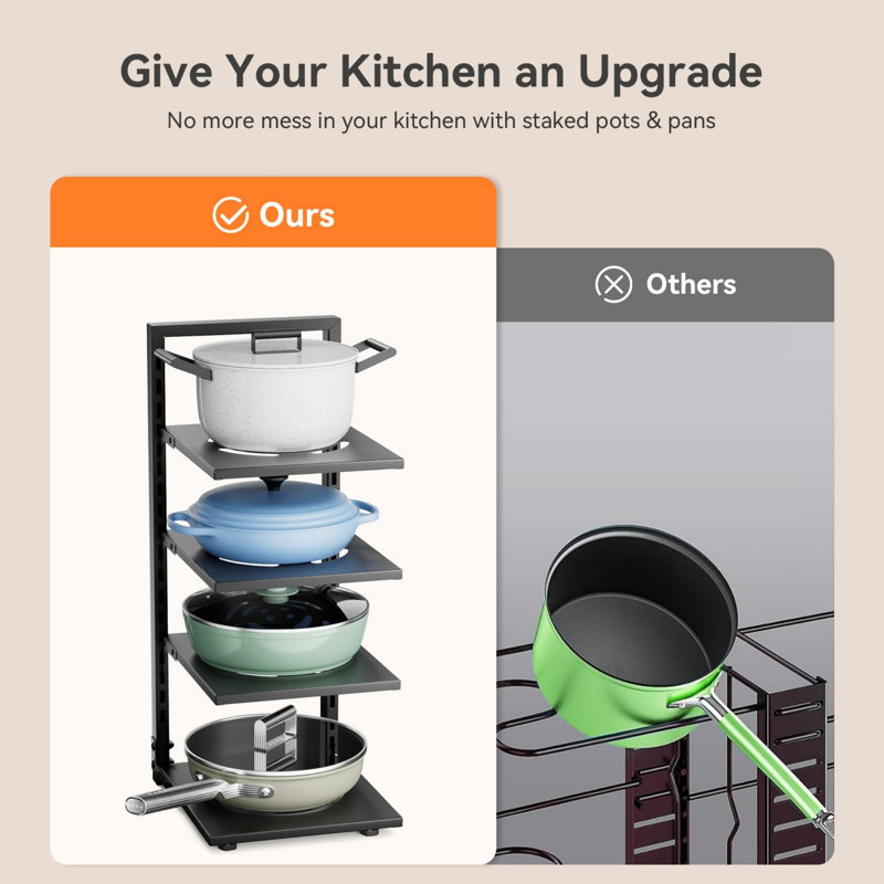 Carbon Steel Rectangle Countertop / Cabinet Pot Rack