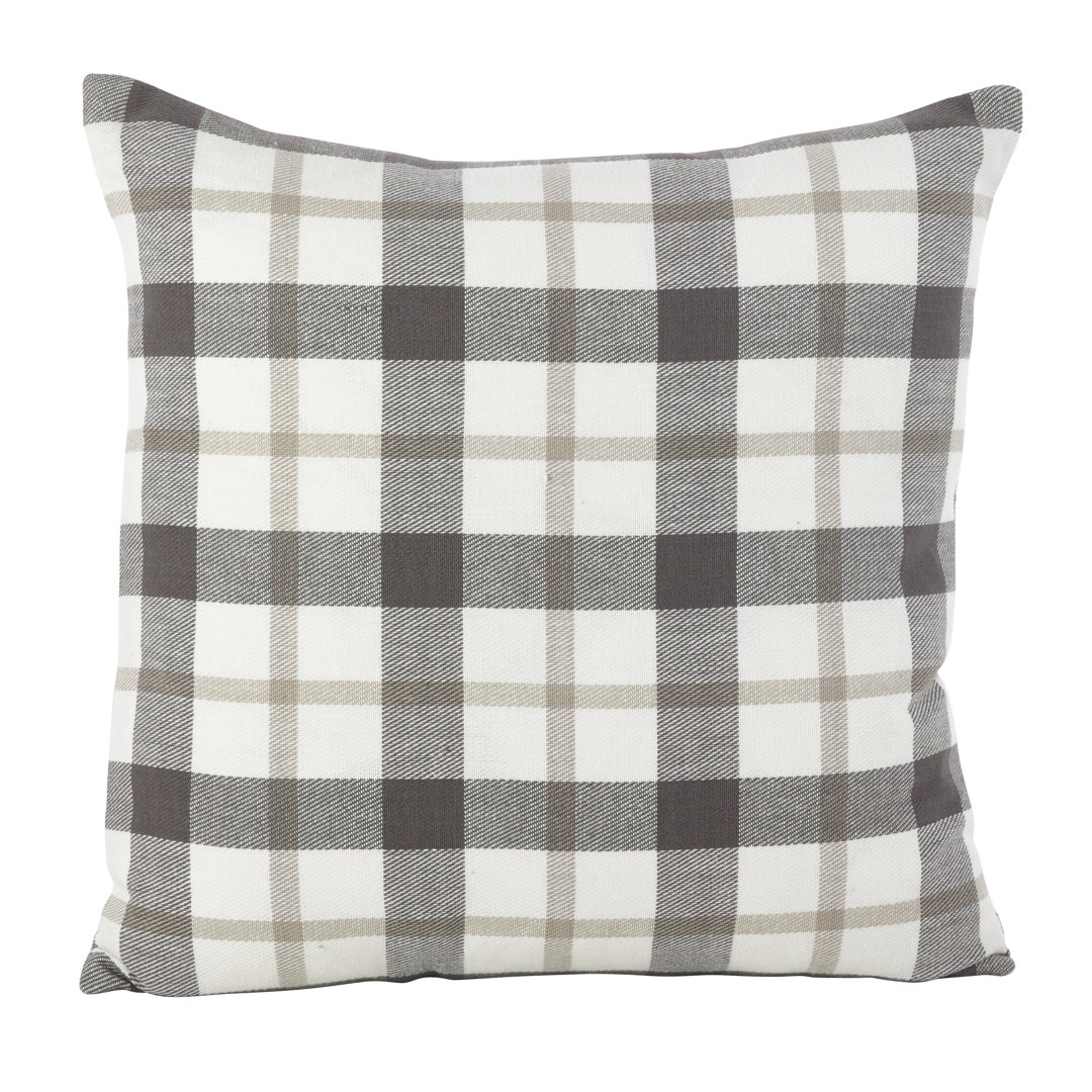 Yuri Collection Plaid Down Reversible Throw Pillow Saro
