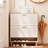 Nordic Inspired 31.5 Inch Freestanding Shoe Rack Cabinet With 2 Flip Doors, White And Natural Color Blend Drawers, Style, Wood Finish, For Entryway Decor