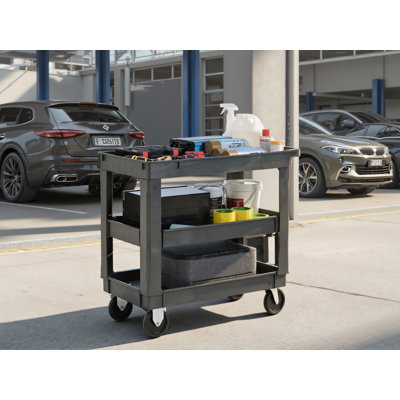 Heavy-Duty 3-Tier Rolling Utility Cart with 600 lb Capacity for Storage and Transport