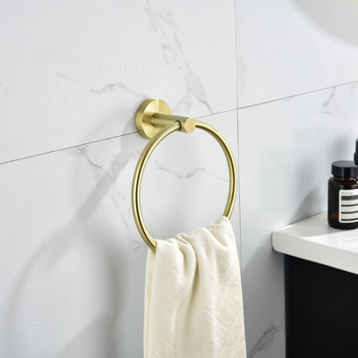 6 Piece Stainless Steel Bathroom Towel Rack Set Wall Mount