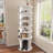 Rotating Shoe Rack Tower, 6-Tier Spinning Shoe Rack, Free Standing 360° Revolving Shoe Organizer, High Bottom Design Shoe Tower Spinning Storage Lazy Susany, Fits 24 Pairs of Shoes (6-Tier White)