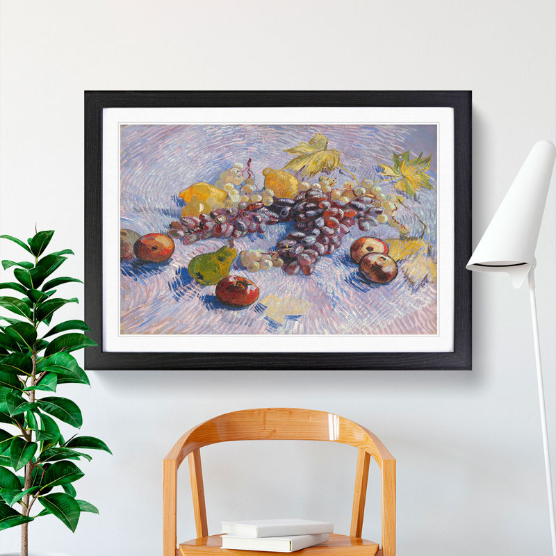 Fruit by Vincent Van Gogh - Picture Frame Painting, Black Framed, 48cm H x 65cm W x 2cm D