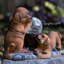 Statue de jardin solaire Playful Puppies