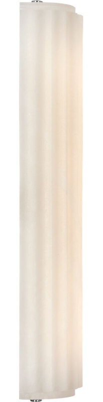 Madden Fluted Linear Sconce in Alabaster, 18.5" H x 4.25" W x 2.75" D, Polished Nickel