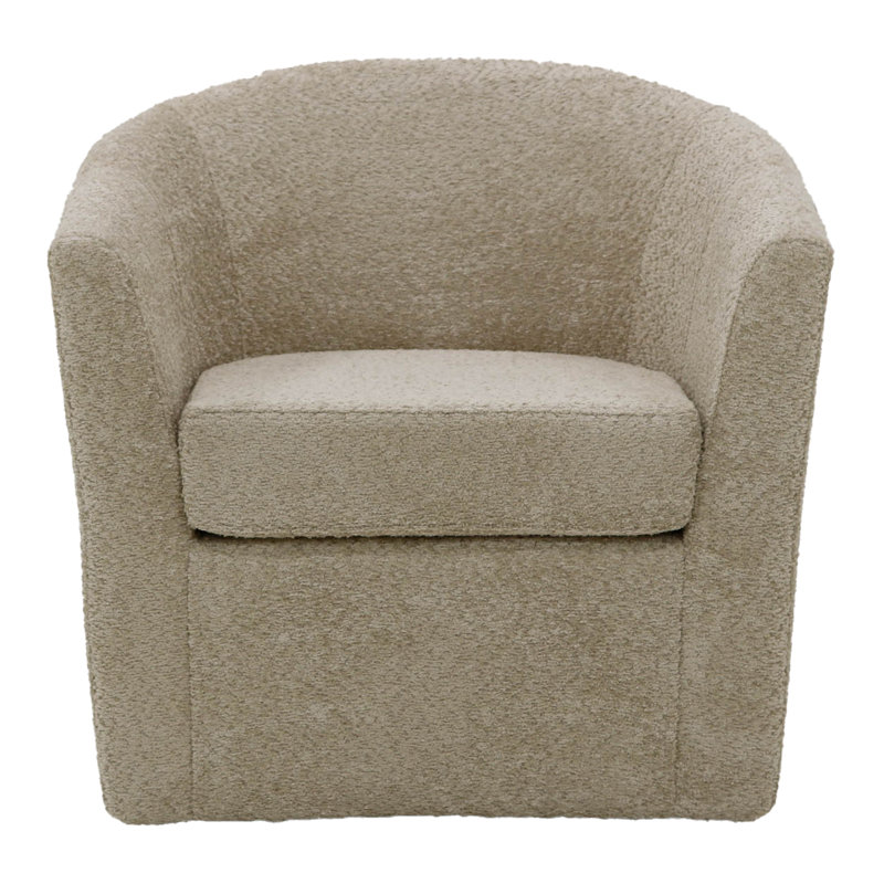Fauteuil demi-tonneau pivotant 31 po Hansell, Mélange de polyester brun clair