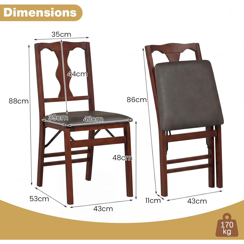 Folding Chair, Brown, Black, Black