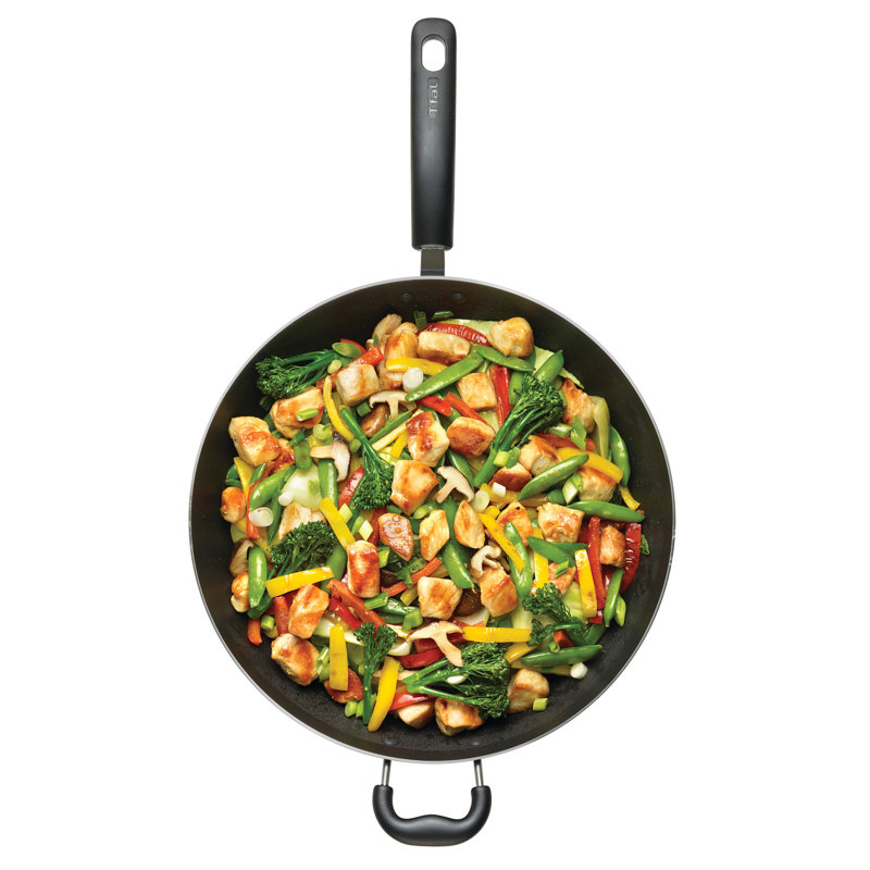 Wok géant antiadhésif T-fal Essentials, 14 pouces, noir