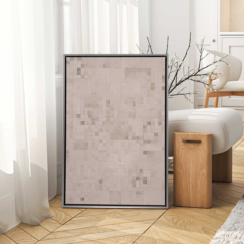 Mosaic Matrix v1 Print on Canvas, Polished Chrome Floater Framed, 36.75" H x 24.75" W x 1.75" D