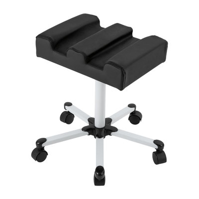 Repose-pieds noir réglable à pédicure avec roulettes Tabouret de pédicure à roulettes Rembourré à double rainure pour pédicure
