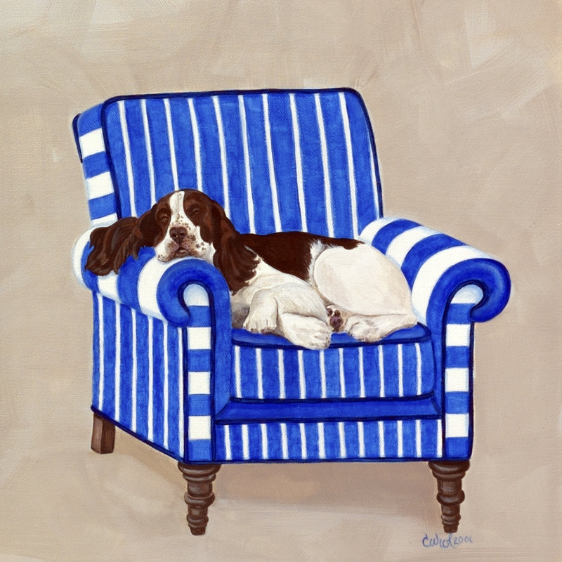 " Springer On Blue " by Carol Dillon Painting Print, 36" H x 36" W  