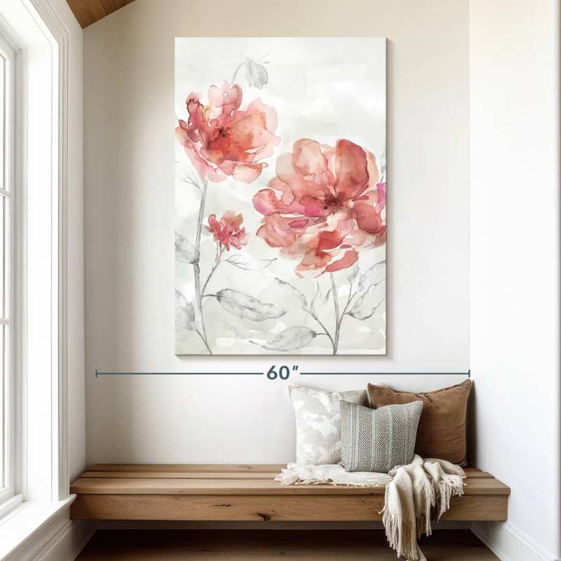 Harnek Blush Botanical I, 51" H x 34" W