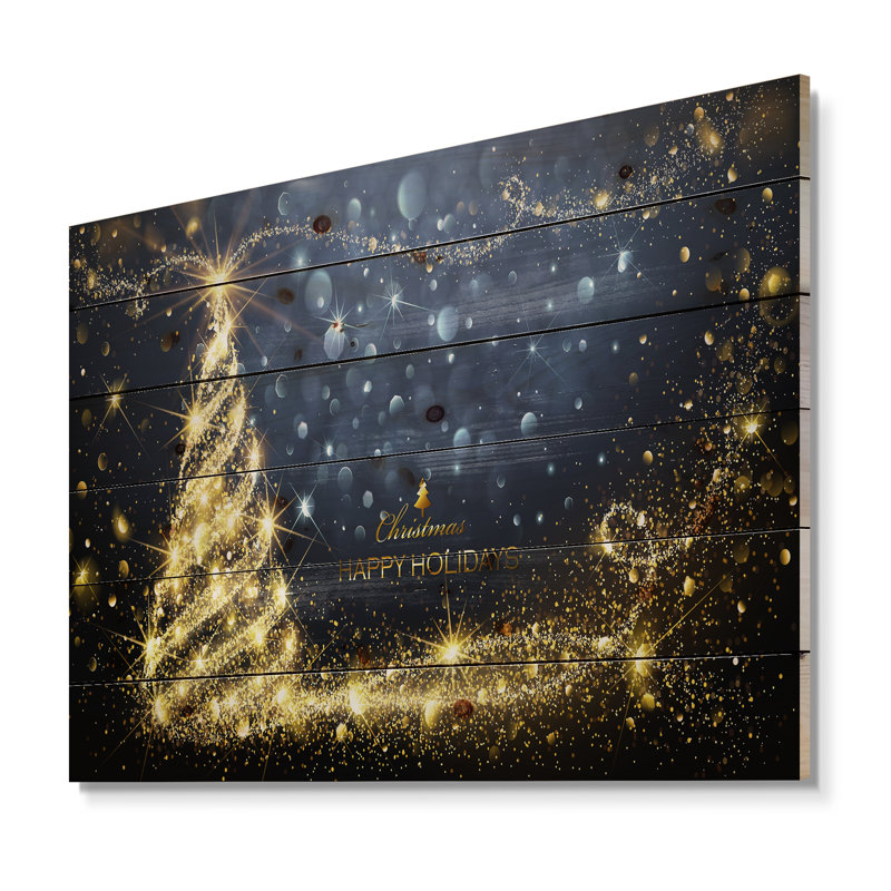 «Sparkling Shining Light Christmas Tree», impression, H 15 po x l 20 po x P 1 po, Bois