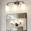 Luminaire moderne à 3 lumières avec abat-jour en verre Bauman