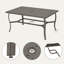 Table de salle à manger d'extérieur en aluminium avec trou pour parasol Colby-1511614496-1511614497